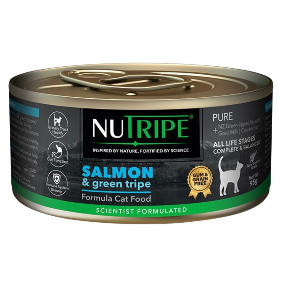 Nutripe Pure Salmon & Green Tripe (Gum-Free) Cat Wet Food 95g X24