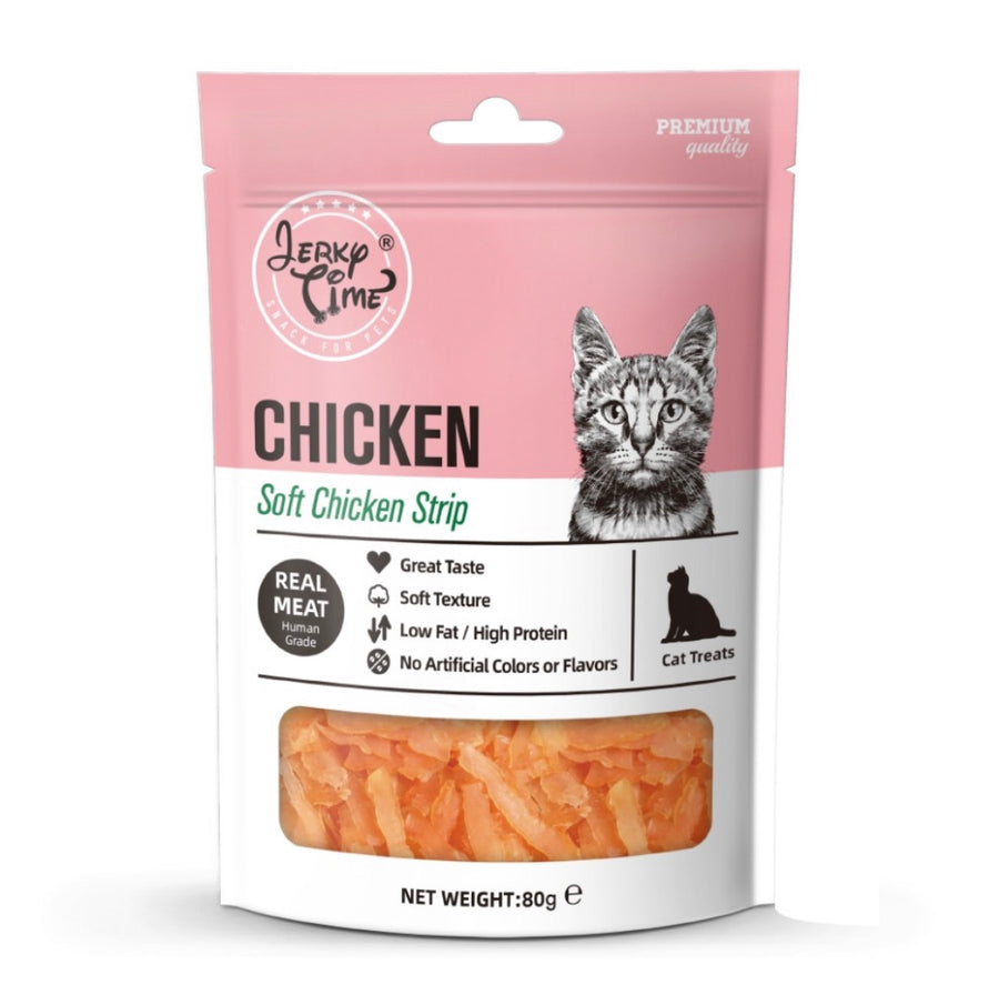 Jerky Time Soft Chicken Jerky Strip Cat Treats 80g