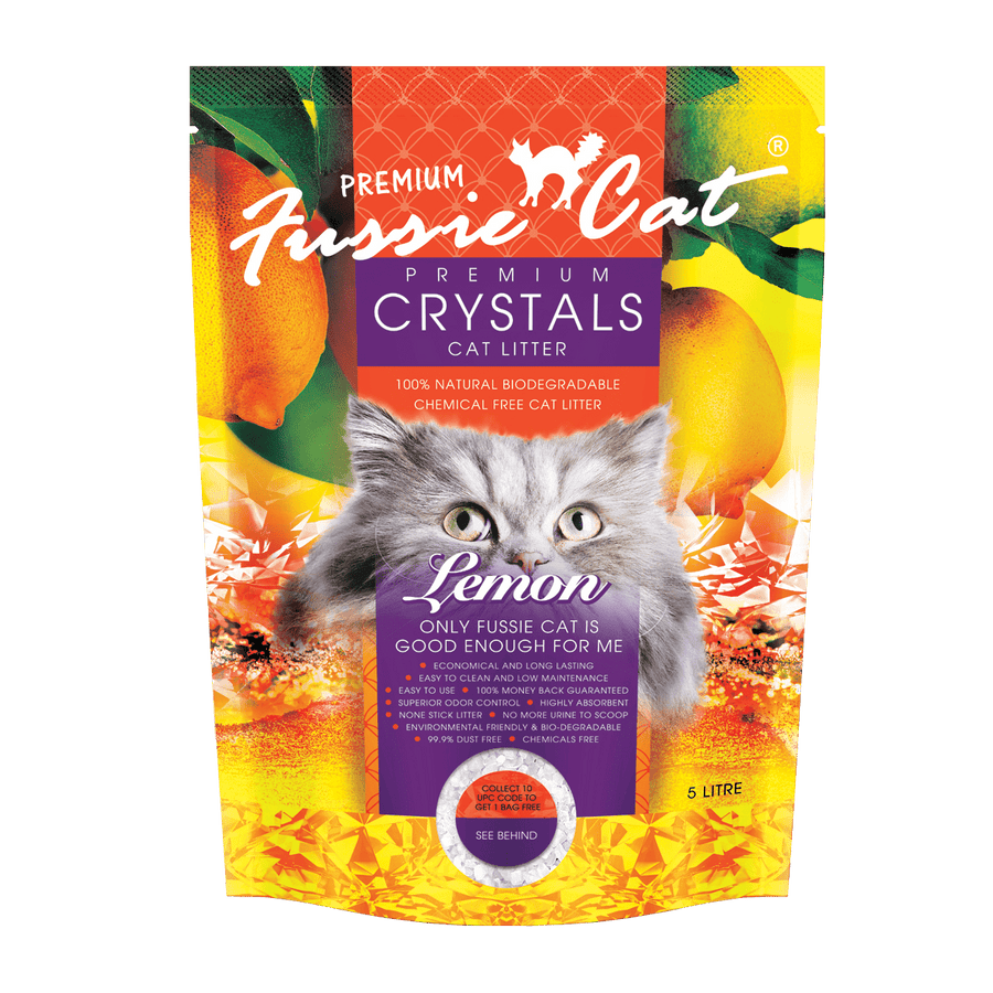 Fussie Cat Premium Crystal Cat Litter 5L x4 | Value Bundle | Silica Gel | Superior Odour Control | Low Dust | 2 scents