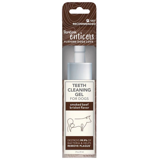 Tropiclean Enticers Smoked Beef Brisket Flavor Teeth Cleaning Gel For Dogs 2oz