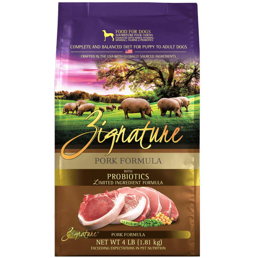 Zignature Pork Formula Dry Dog Food 4lbs | Grain-Free | Sensitive Skin & Stomach - Cats Garage