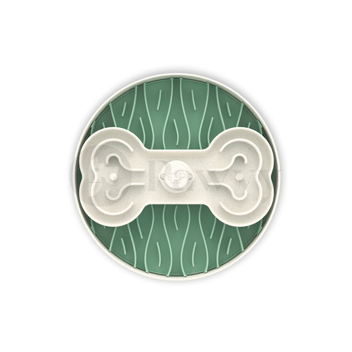 Puzzle Feeder Interactive Dog Bowl Broken Wave Lawn Green