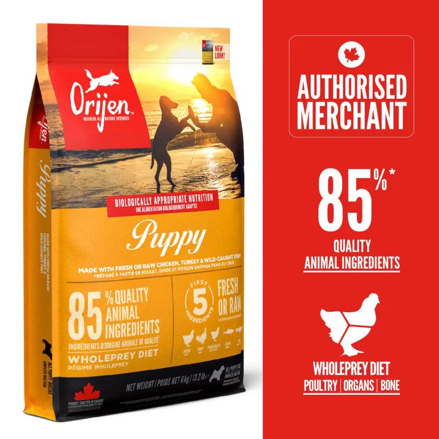 ORIJEN Puppy Dry Dog Food 2kg / 6kg / 11.4kg | High Protein Growth Formula Puppy Kibble
