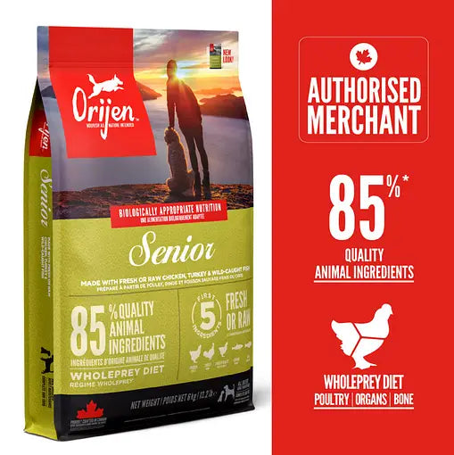 ORIJEN Senior Dry Dog Food 2kg / 6kg / 11.4kg | High Protein Joint Support Dog Kibble