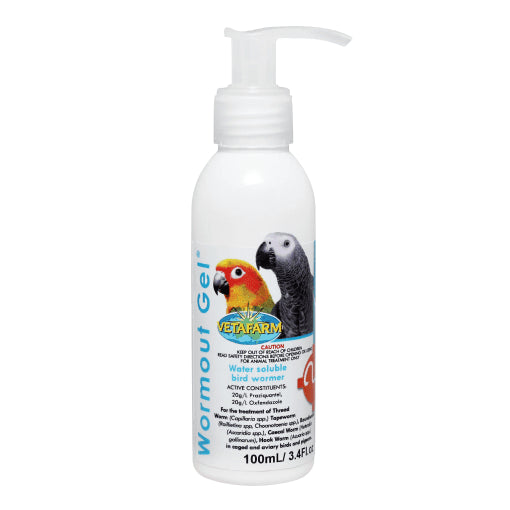 Vetafarm Wormout Water Soluble Wormer for Birds (2 Sizes)