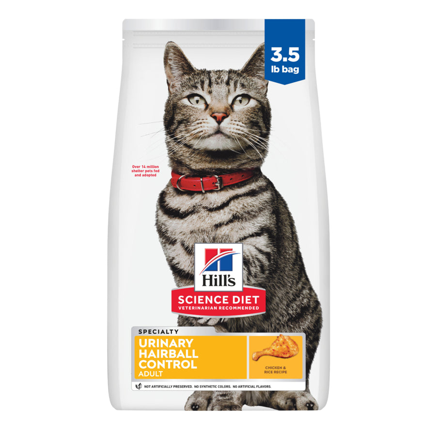 Hill's Science Diet Adult | Urinary Hairball Control Chicken & Rice Recipe Cat Food 1.58kg