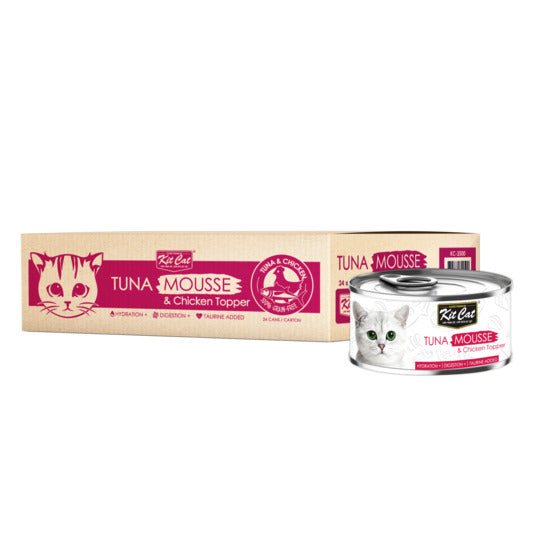 Kit Cat Chicken & Tuna Mousse/Topper Cat Wet Food 80g X 24 cans