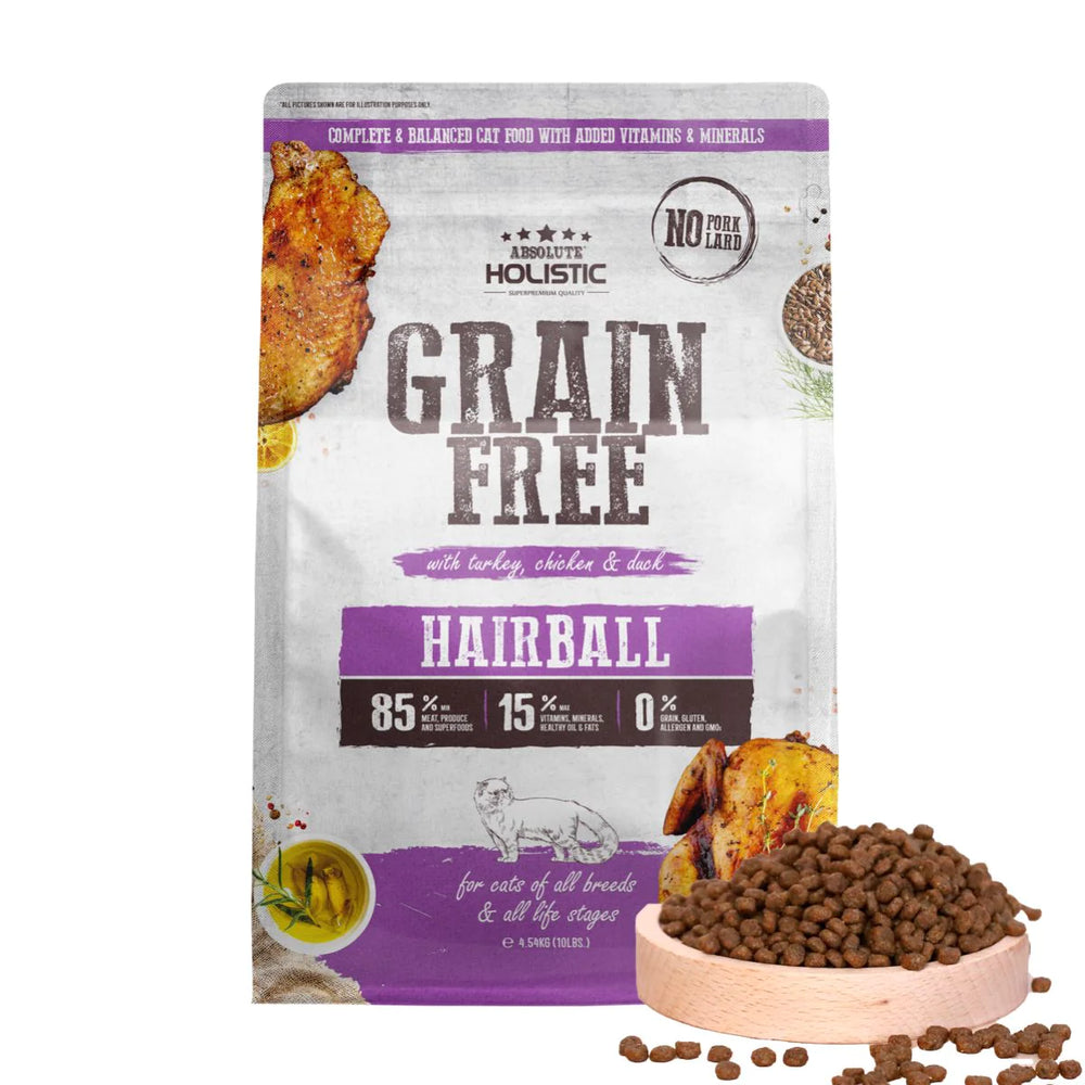 Absolute Holistic Grain Free Dry Cat Food Hairball (2 Sizes)