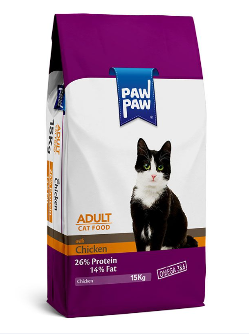 Pawpaw Adult Cat Food Chicken 1.5kg/15kg