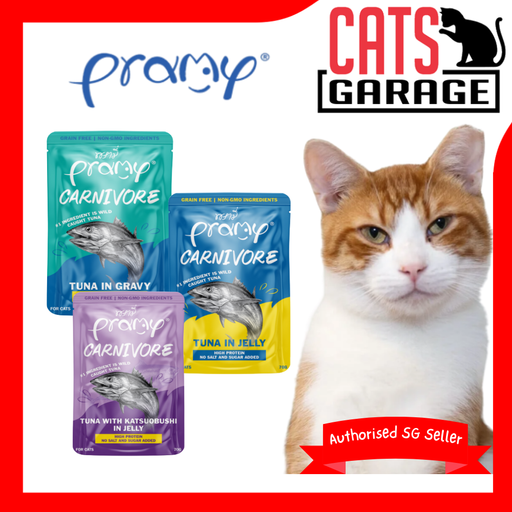 PRAMY Carnivore Tuna in Jelly and Gravy – Premium Wet Cat Food 70g X 12 packs