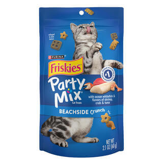 FRISKIES Party Mix Crunch Cat Treats 60g | Crispy Cat Snacks | Crunchy Cat Treats | Cat Food
