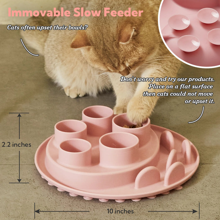 Puzzle Feeder Digger For Cat Hunting Instinct Coral-Pink