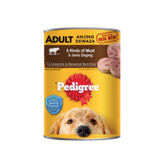 Pedigree Dog Caned Food For Adult Dog - Chicken/Beef/5 Kinds of Meat 400g/700g