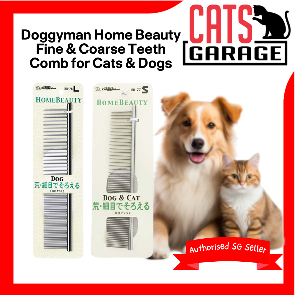 Doggyman Home Beauty Grooming Fine & Coarse Teeth Comb for Cats & Dogs
