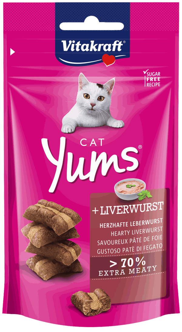 Vitakraft Cat Yums Liver Sausage Cat Treats 40g X9