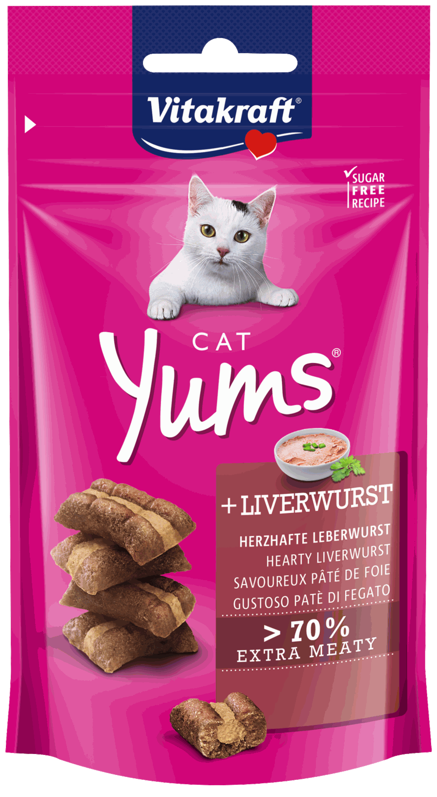 Vitakraft Cat Yums Liver Sausage Cat Treats 40g X9