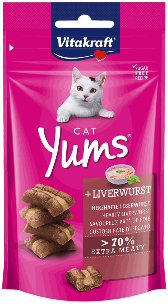 Vitakraft Cat Yums Liver Sausage Cat Treats 40g X9