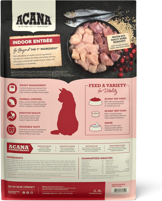 ACANA Indoor Entree Dry Cat Food 340g | Cat Kibble for Indoor Cats | Premium Nutrition, Hairball & Weight Control