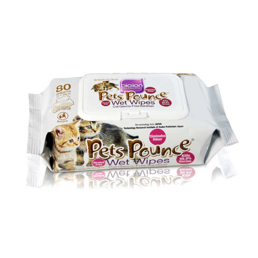 Bioion Pets Pounce Wet Wipes 80 Sheets