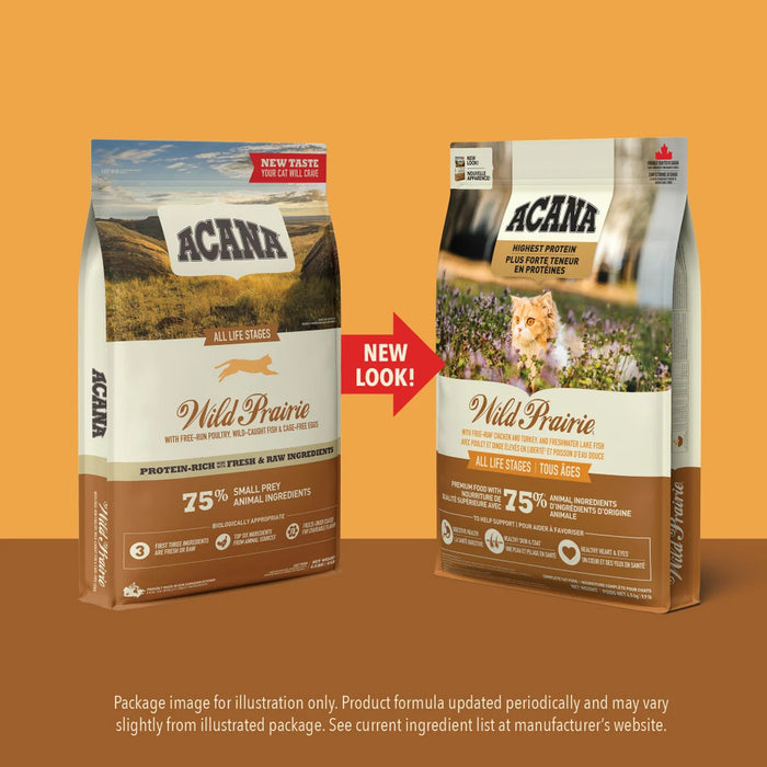 ACANA Wild Prairie Dry Cat Food | Chicken & Turkey Recipe Cat Kibble Adult Cats Grain Free Rich Animal Ingredients