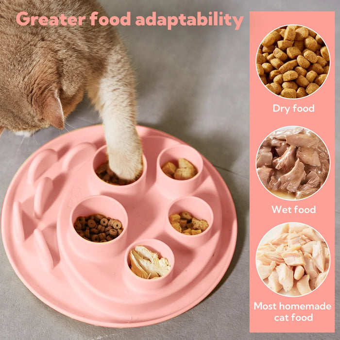 Puzzle Feeder Digger For Cat Hunting Instinct Coral-Pink