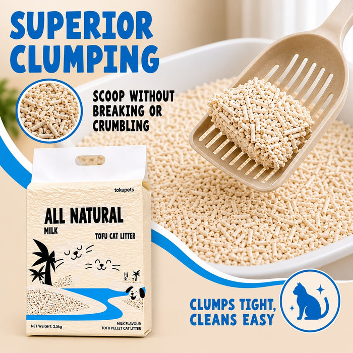 ✨ NEW ARRIVAL ✨ Tokupets Premium Tofu Cat Litter 6L | Dust-Free Flushable Milk Scent