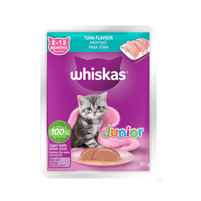 WHISKAS Pouch Core Cat Wet Food - Junior/Adult 80g (28-Pack)