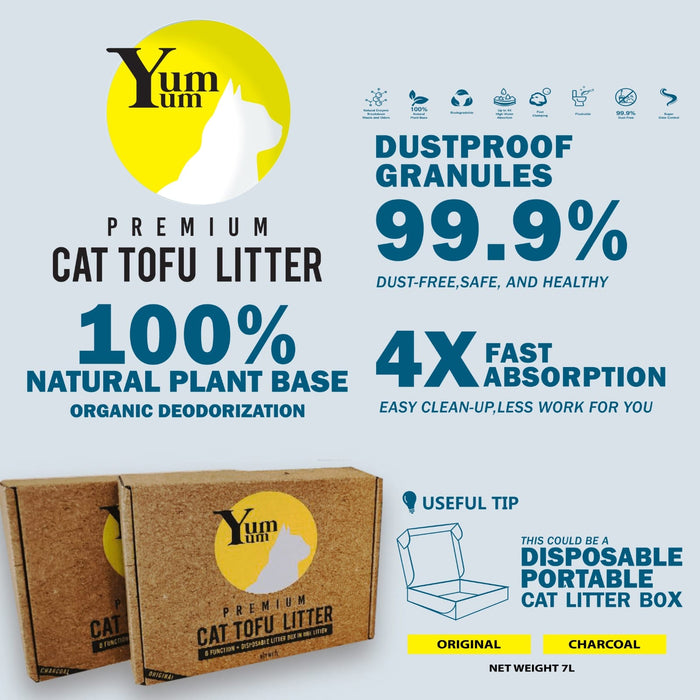 Yum Yum Premium Tofu Cat Litter 7L X3 (2 Option)