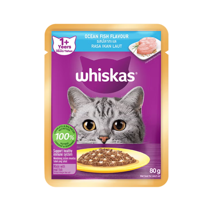 WHISKAS Pouch Core Cat Wet Food - Junior/Adult 80g (28-Pack)