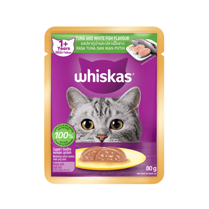 WHISKAS Pouch Core Cat Wet Food - Junior/Adult 80g (28-Pack)