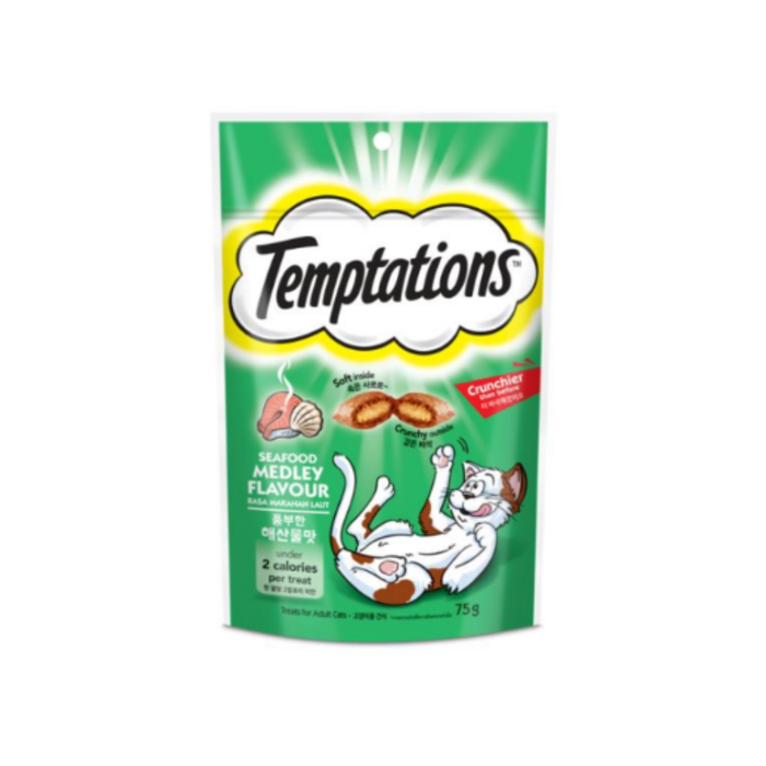 Temptations Assorted Cat Treats Pocket/Mix Ups 75g (6-Pack)