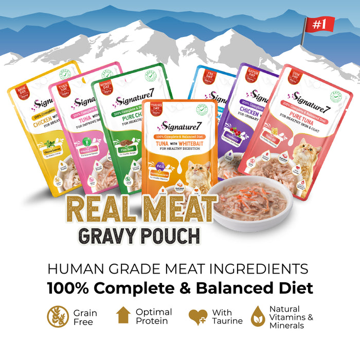 Signature7 Real Meat Gravy Pouch Cat Wet Food 50g