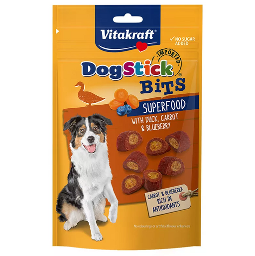 Vitakraft Dog Stick Bits Superfood Duck w Carrot & Blueberry 70g X7