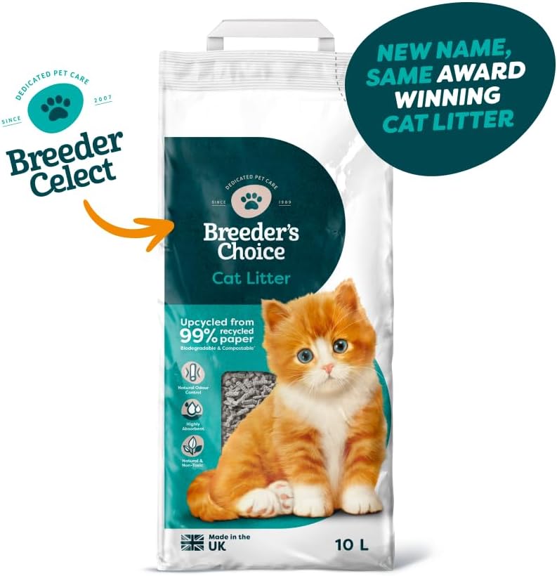 Breeder Celect Recycled Paper Cat Litter 10L