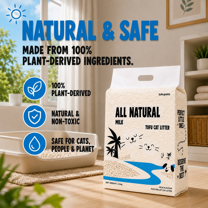 ✨ NEW ARRIVAL ✨ Tokupets Premium Tofu Cat Litter 6L | Dust-Free Flushable Milk Scent