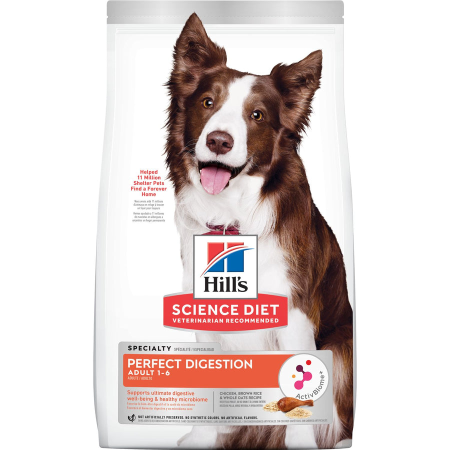 Hill's Science Diet Adult | Perfect Digestion Chicken, Barley & Whole Oats Recipe Dry Dog Food 10kg
