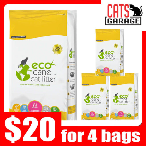 Eco Cane Lemongrass Clumping Cat Litter 3.28kg [BUNDLE OF 4 Bags]