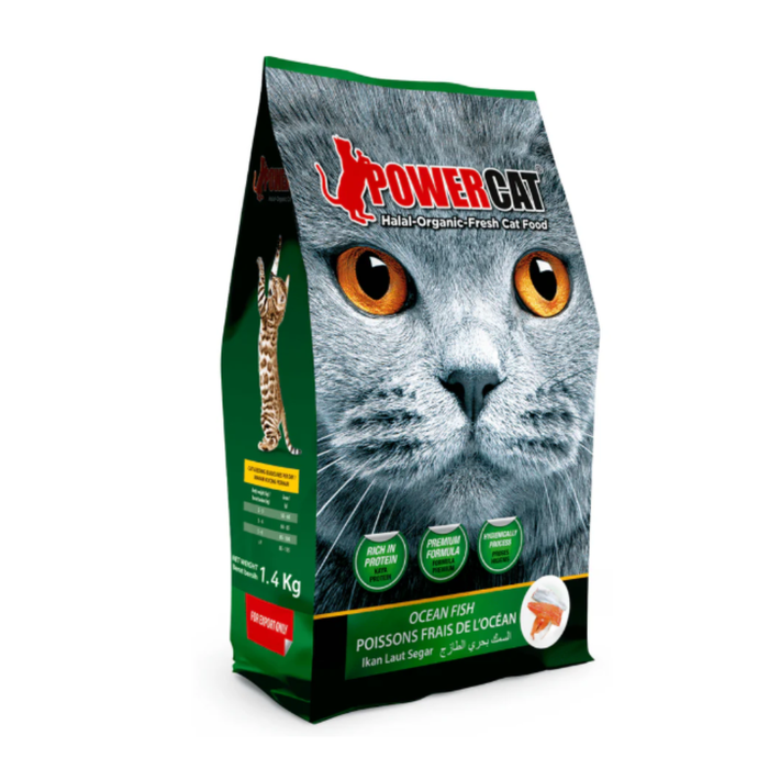 Powercat Halal Organic Cat Dry Food 500g/1.4kg