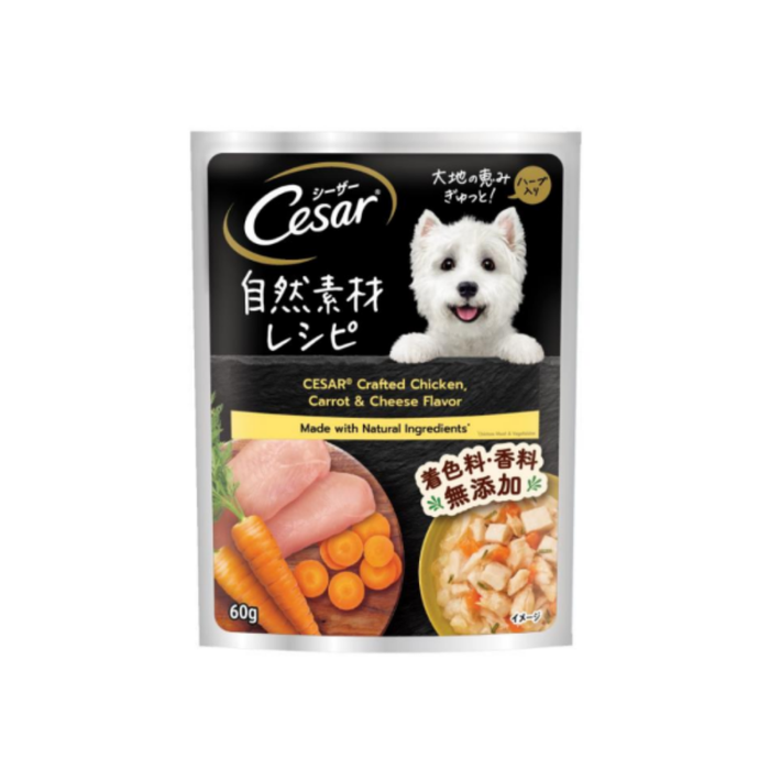 Cesar Assorted Natural Crafted/Premium Wet Dog Food Pouch 60g/70g (24-Pack)