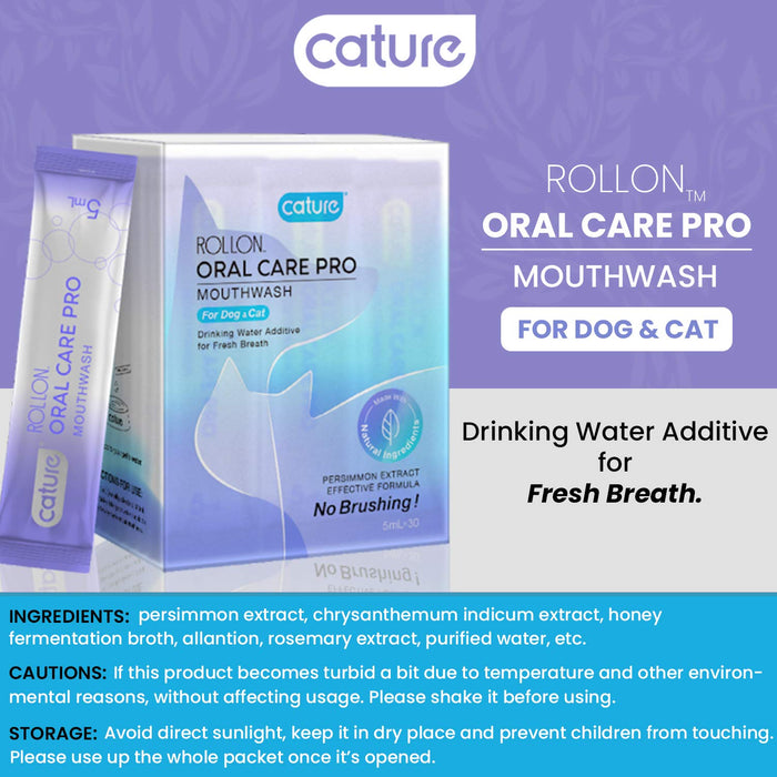 Cature Oral Care Pro Mouthwash For Dog and Cat (5ml,30 sachets)