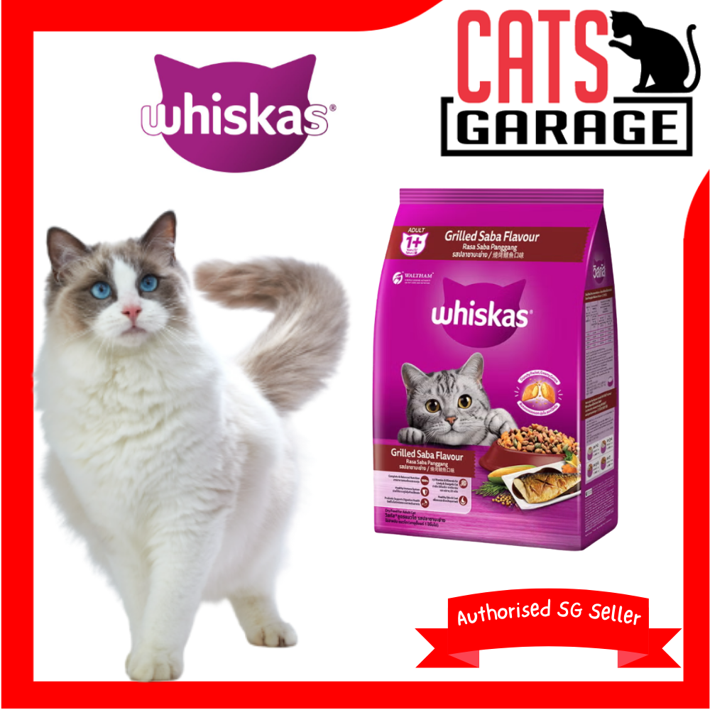 WHISKAS Cat Dry Food Core Grilled Saba - Adult 480g (3-Pack)