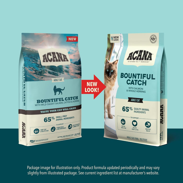 ACANA Bountiful Catch Dry Cat Food | Fish Recipe Cat Kibble Adult Cats Grain Free Omega Fatty Acids Skin & Coat