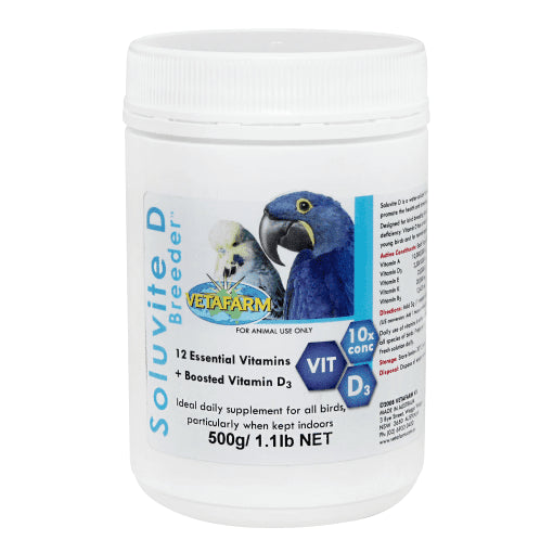 Vetafarm Soluvite D BREEDER Vitamin Supplement for Birds 500g