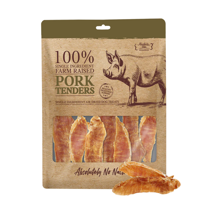 Absolute Bites Single Ingredient Pork Tenderloin Air Dried Treats for Dogs 90g