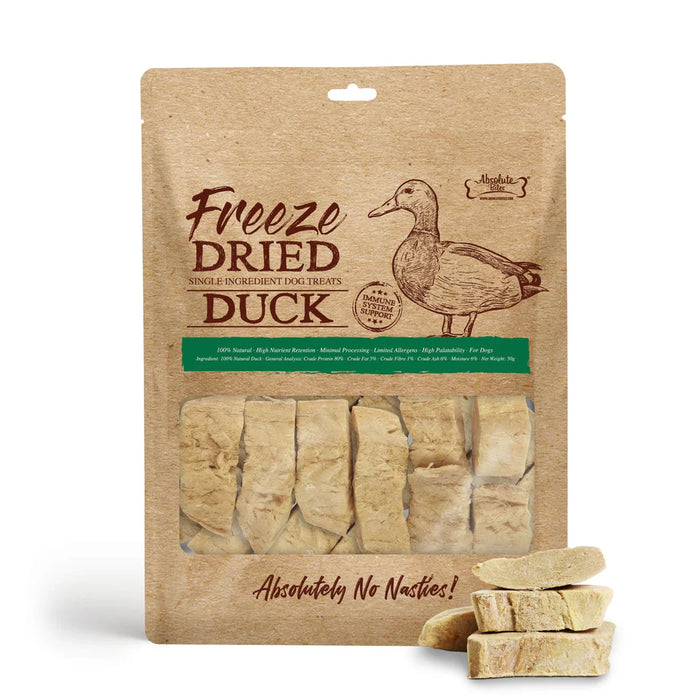Absolute Bites Single Ingredient Duck  Freeze Dried Dog Treats 50g