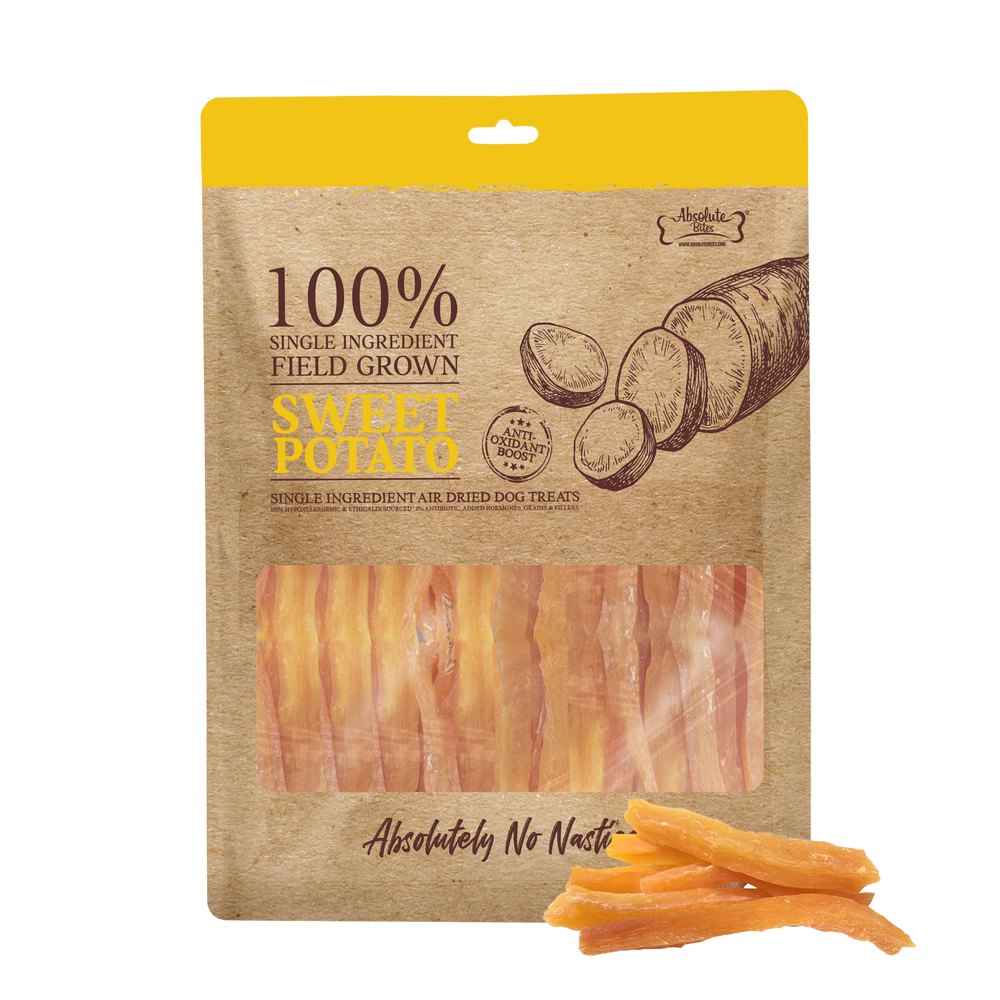 Absolute Bites Single Ingredient Sweet Potato  Air Dried Treats for Dogs 240g