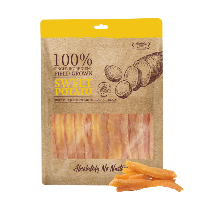 Absolute Bites Single Ingredient Sweet Potato  Air Dried Treats for Dogs 240g