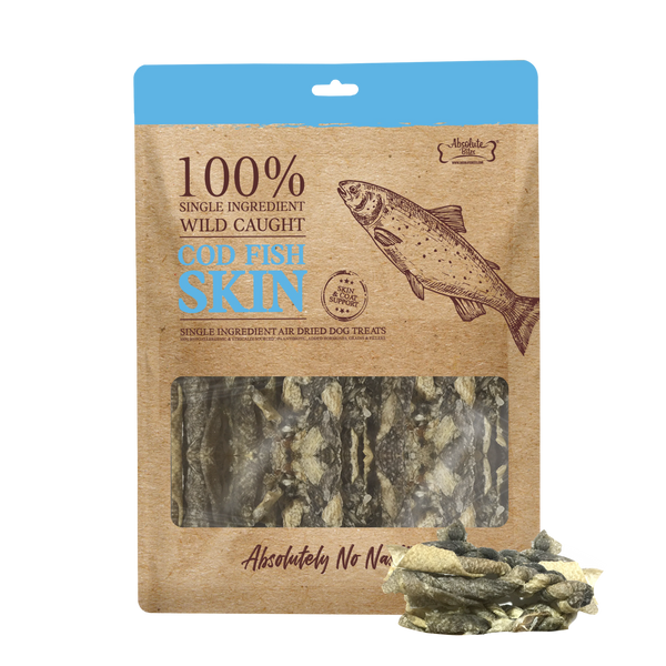 Absolute Bites Single Ingredient Cod Fish Platter Air Dried Treats for Dogs 60g