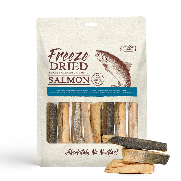 Absolute Bites Single Ingredient Salmon Freeze Dried Cat Treats 55g