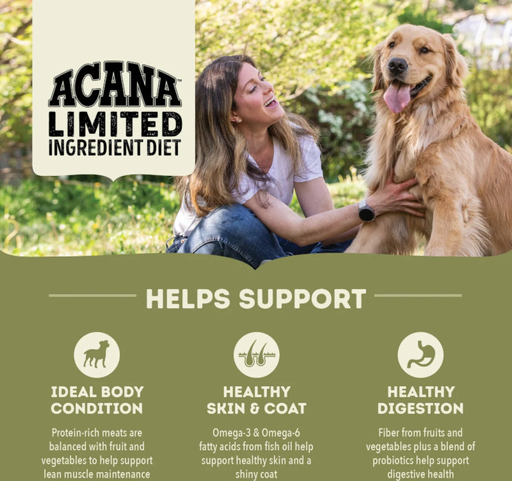 ACANA Singles Yorkshire Pork Dry Dog Food | Pork Recipe Dog Kibble Adult Dogs Grain Free Sensitive Skin & Stomach